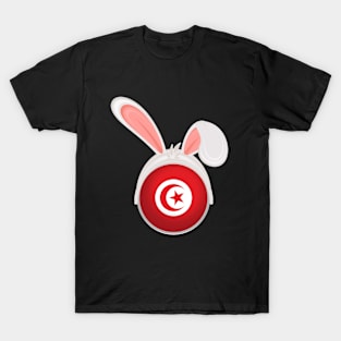 happy easter Tunisia bunny ears flag cute designs T-Shirt